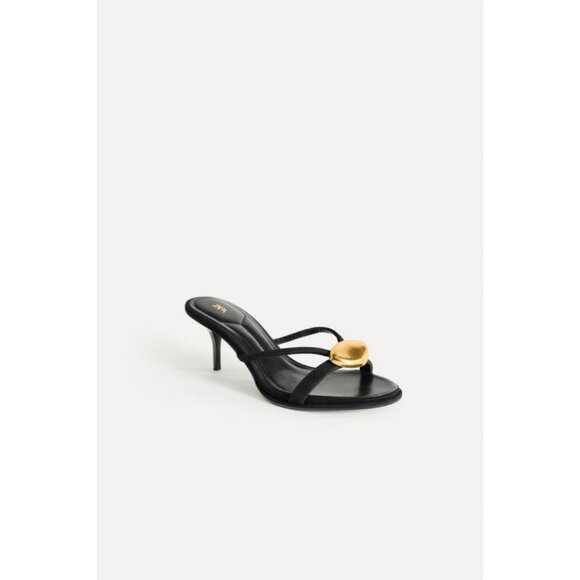 ZARA LEATHER SANDALS WITH METAL DETAIL 50TH ANNIVERSARY - Picture 1 of 5